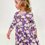 3/4 Sleeve Pocket Dress - Peonies (FINAL SALE)