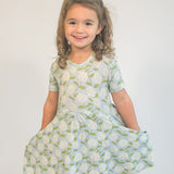SS Pocket Dress - Hydrangeas