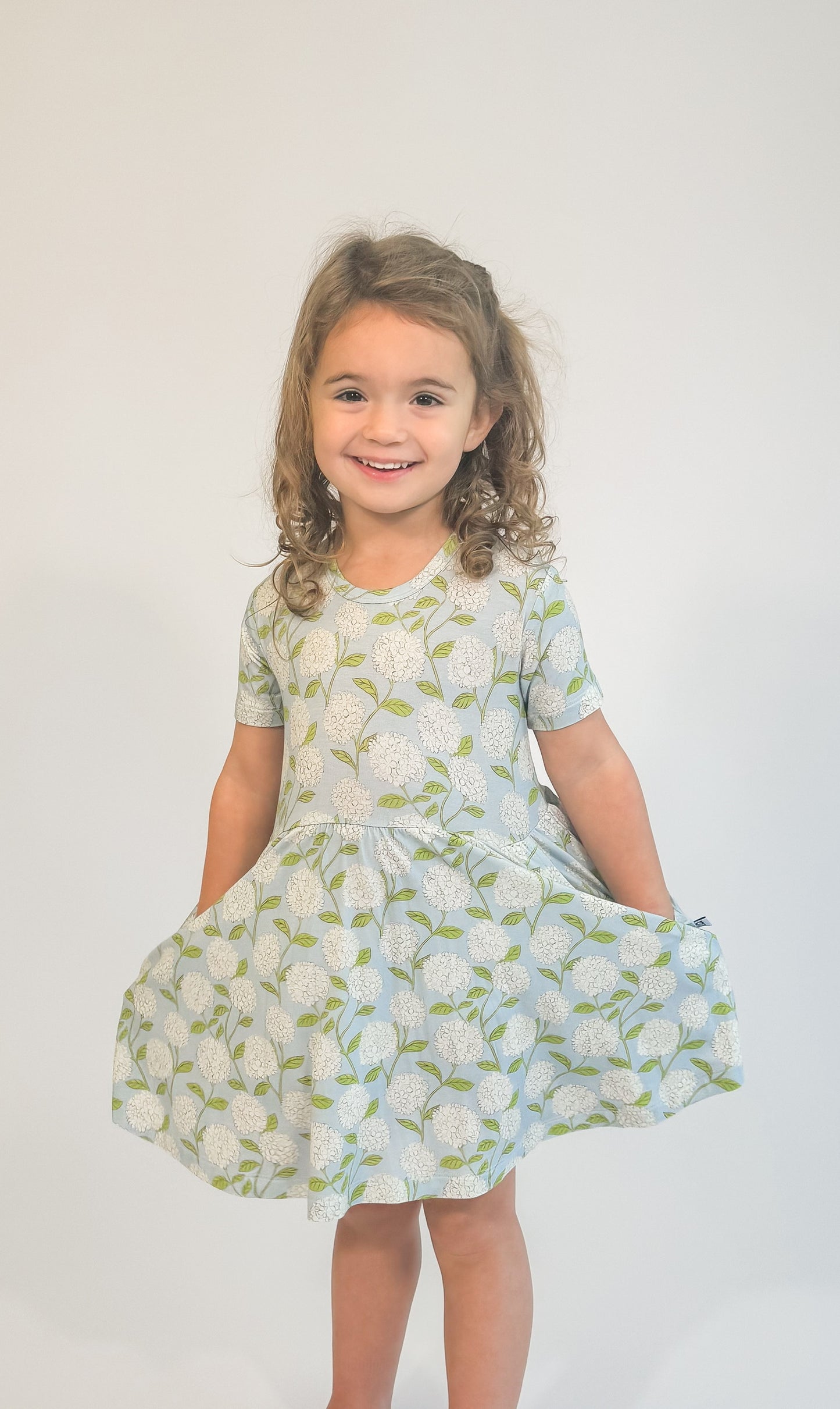 SS Pocket Dress - Hydrangeas