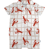 SS Polo Romper - Crawfish