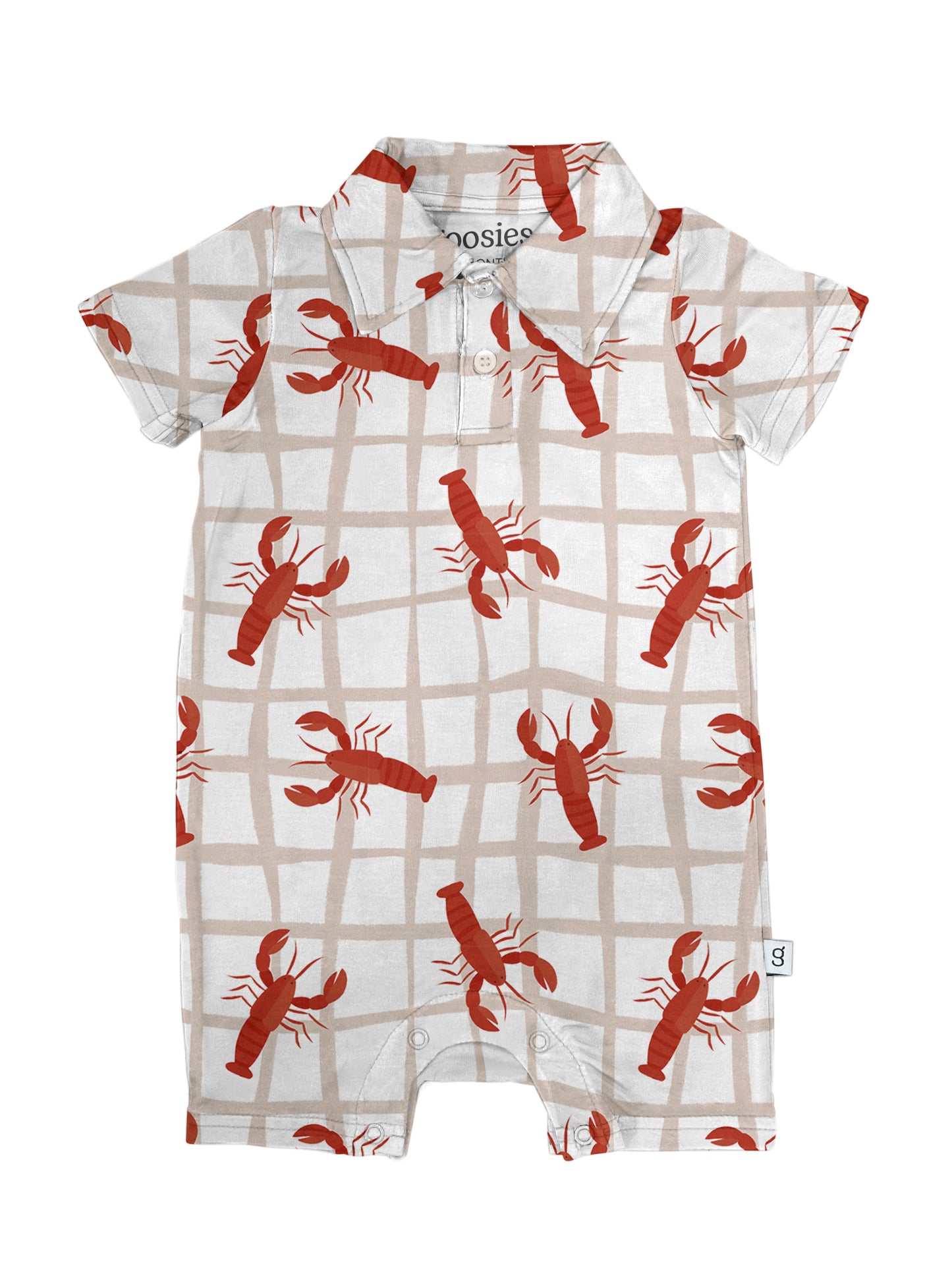 SS Polo Romper - Crawfish