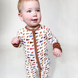 Convertible Zip Pajamas - Varsity Flags