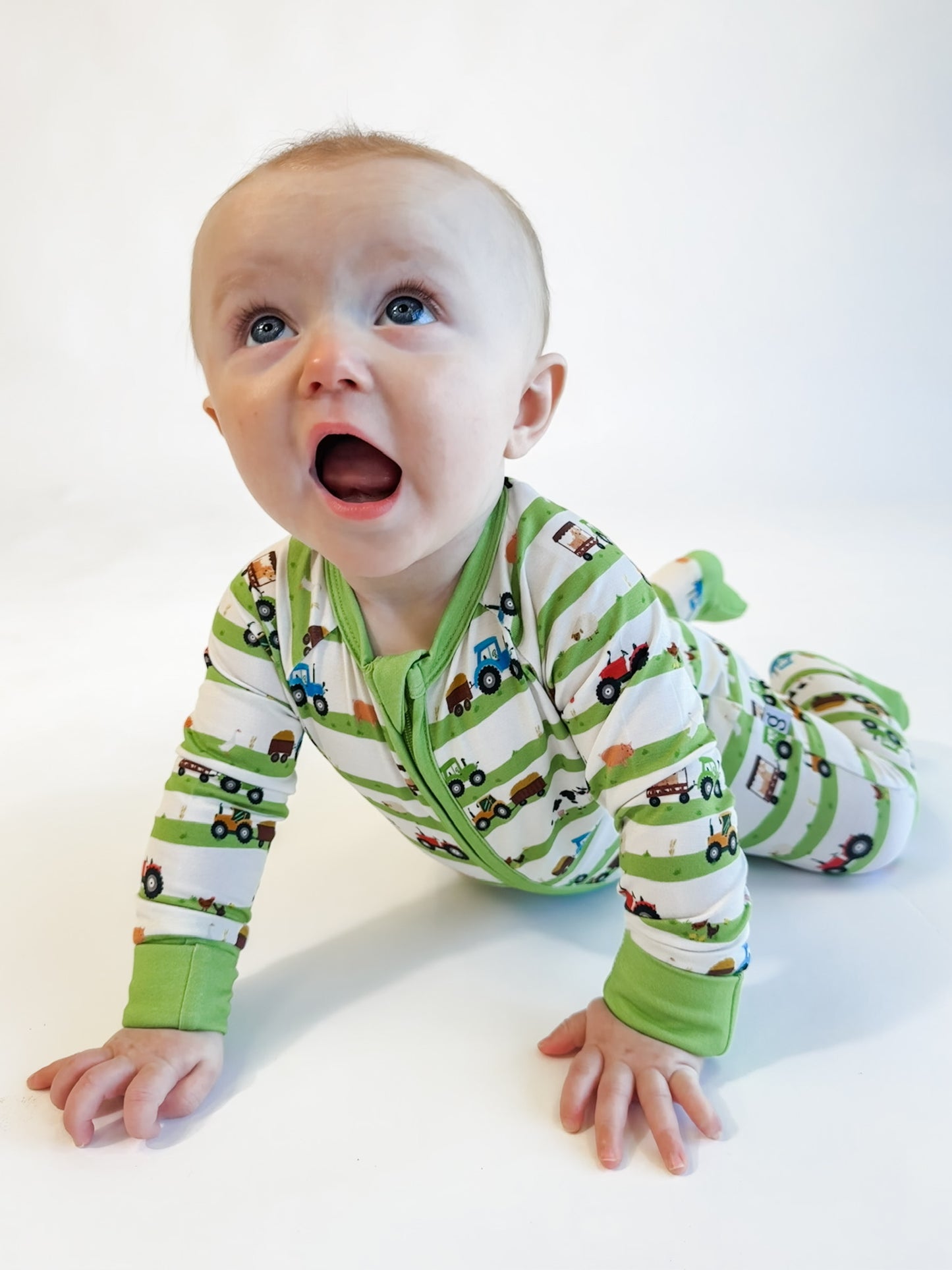 LS Zip PJ- Farm Stripe
