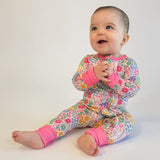 Convertible Zip Pajamas - Flower Fields