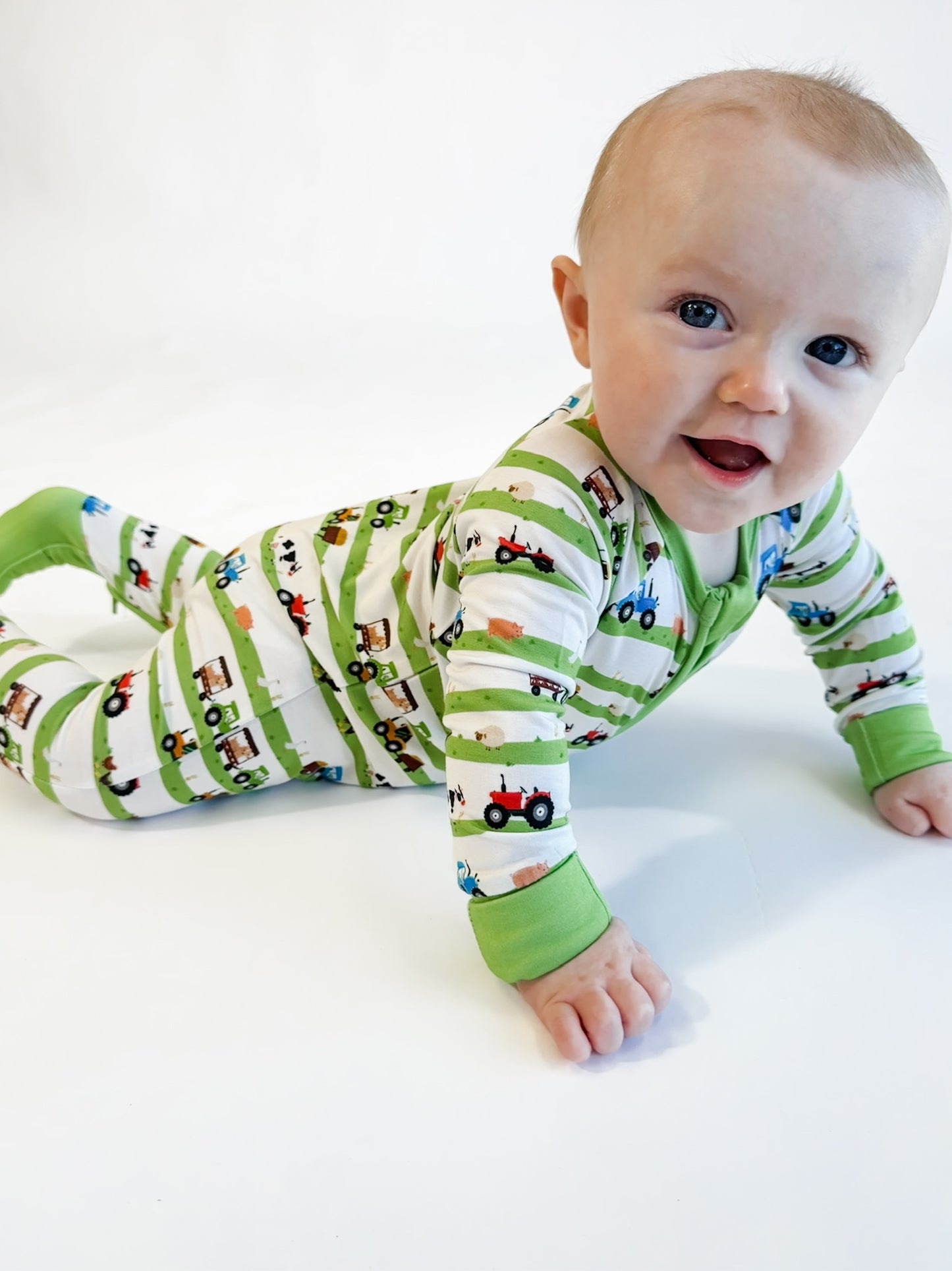 LS Zip PJ- Farm Stripe