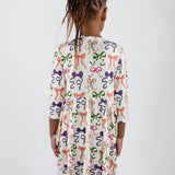 3/4 Sleeve Pocket Dress - Bows