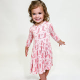 3/4 Sleeve Pocket Dress - Boots & Bows