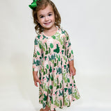 3/4 Sleeve Pocket Dress - Cactus Blooms (FINAL SALE)