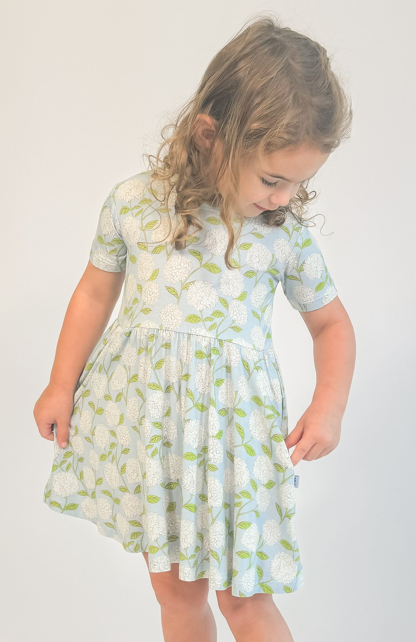 SS Pocket Dress - Hydrangeas