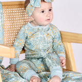 Convertible Zip Pajamas - Blue Meadow