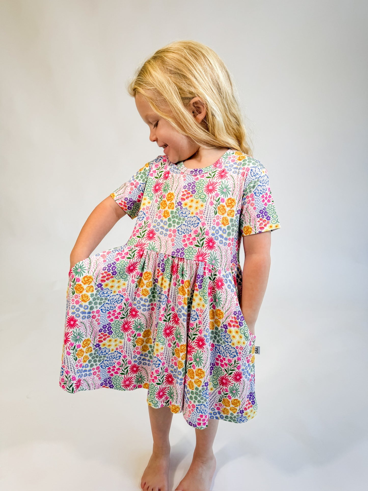 SS Pocket Dress - Flower Fields