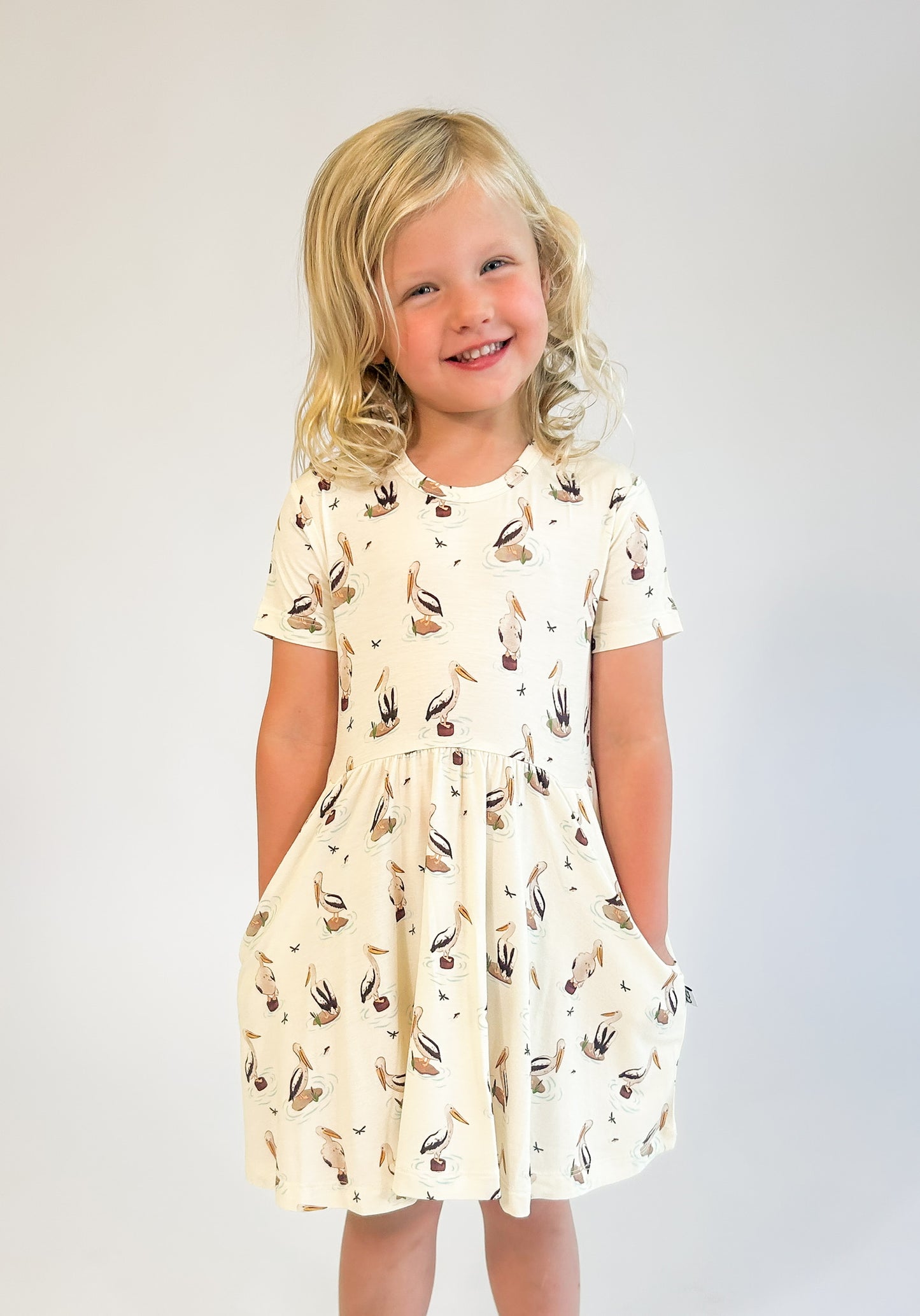 SS Pocket Dress - Pelicans