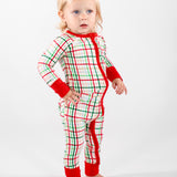 Convertible Zip Pajamas - Festive Plaid