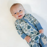 Convertible Zip Pajamas - Watercolor Camo