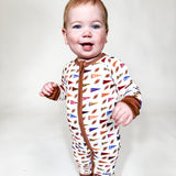 Convertible Zip Pajamas - Varsity Flags