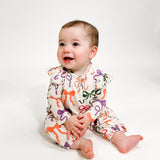 Long Sleeve Flutter Romper- Bows
