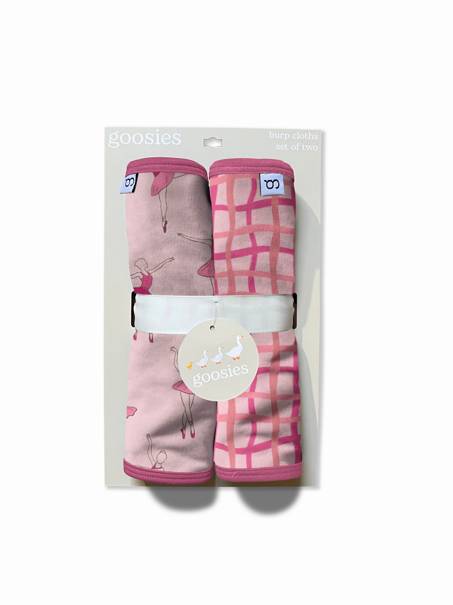 Burp Cloths Set of 2 (Ballet/Pink Wavy Plaid)