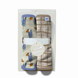Burp Cloths Set of 2 (Bluebonnets/Tan Wavy Plaid)