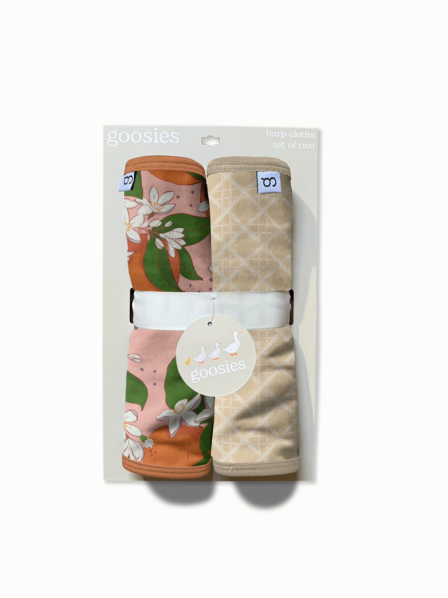 Burp Cloth Set - Orange Blossoms