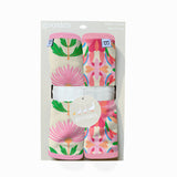 Burp Cloth Set - Pink Block Flower
