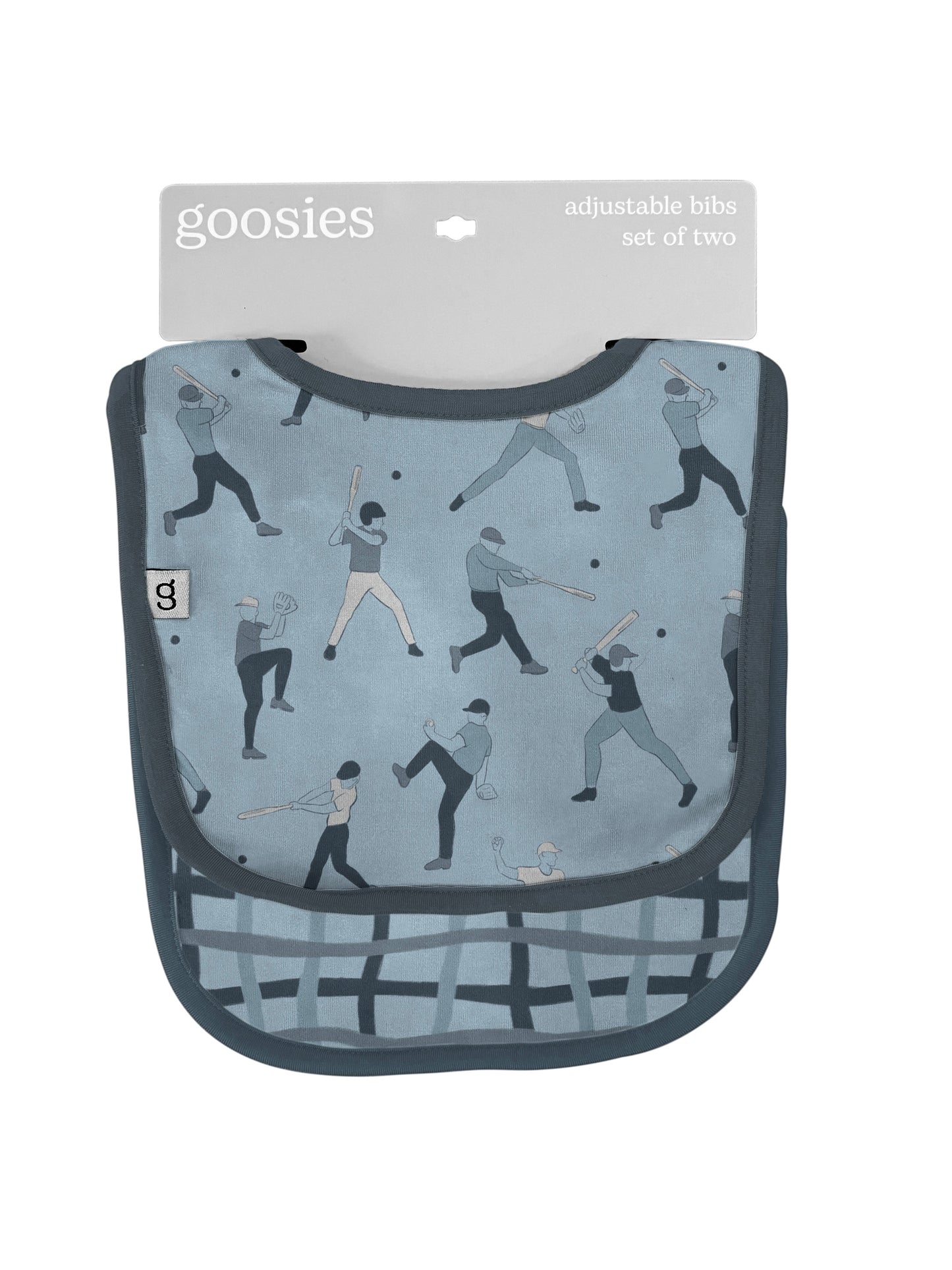 Bib Set of 2 (Baseball/Blue Wavy Plaid)