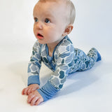 Convertible Zip Pajamas - Watercolor Camo