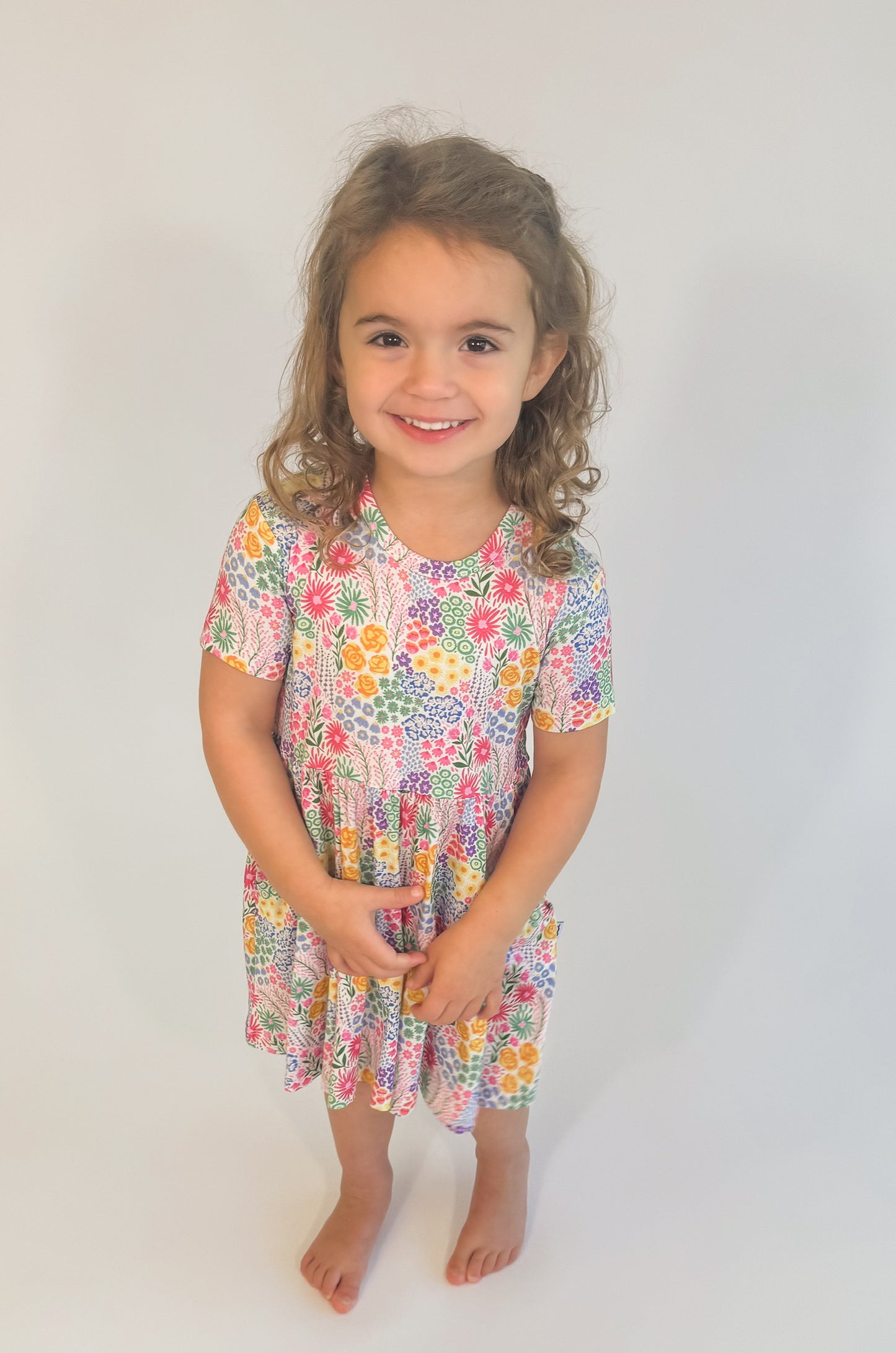 SS Pocket Dress - Flower Fields