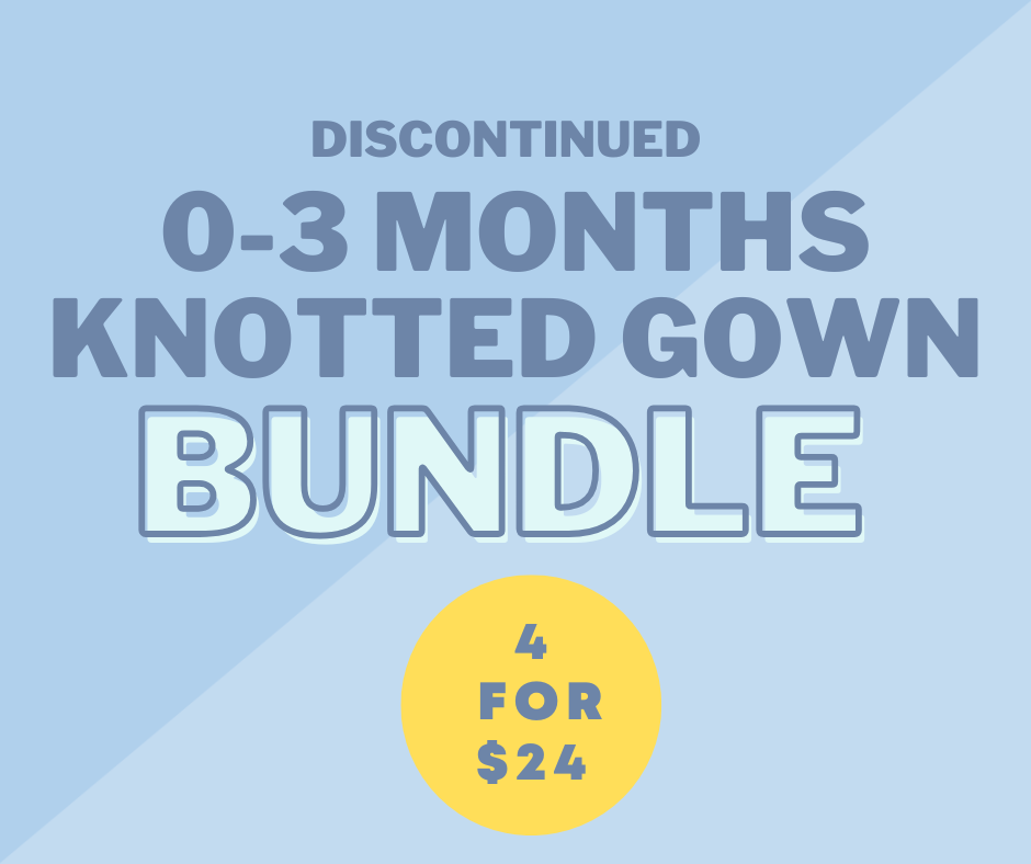 0-3 Mo Knotted Gowns Bundle (Discontinued Boy Prints)