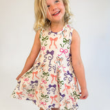 Sleeveless Pocket Dress - Bows