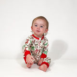 Convertible Zip Pajamas - Holiday Bows