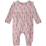Long Sleeve Flutter Romper- Boots & Bows