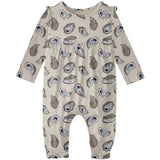 Long Sleeve Flutter Romper- Oysters