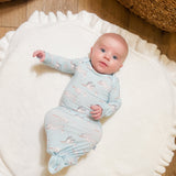 Knotted Infant Gown - Stork (Blue)