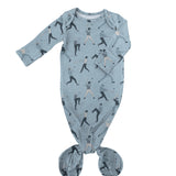 Knotted Infant Gown - Baseball Sketch (FINAL SALE)