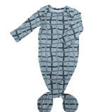 Knotted Infant Gown - Blue Wavy Plaid (FINAL SALE)