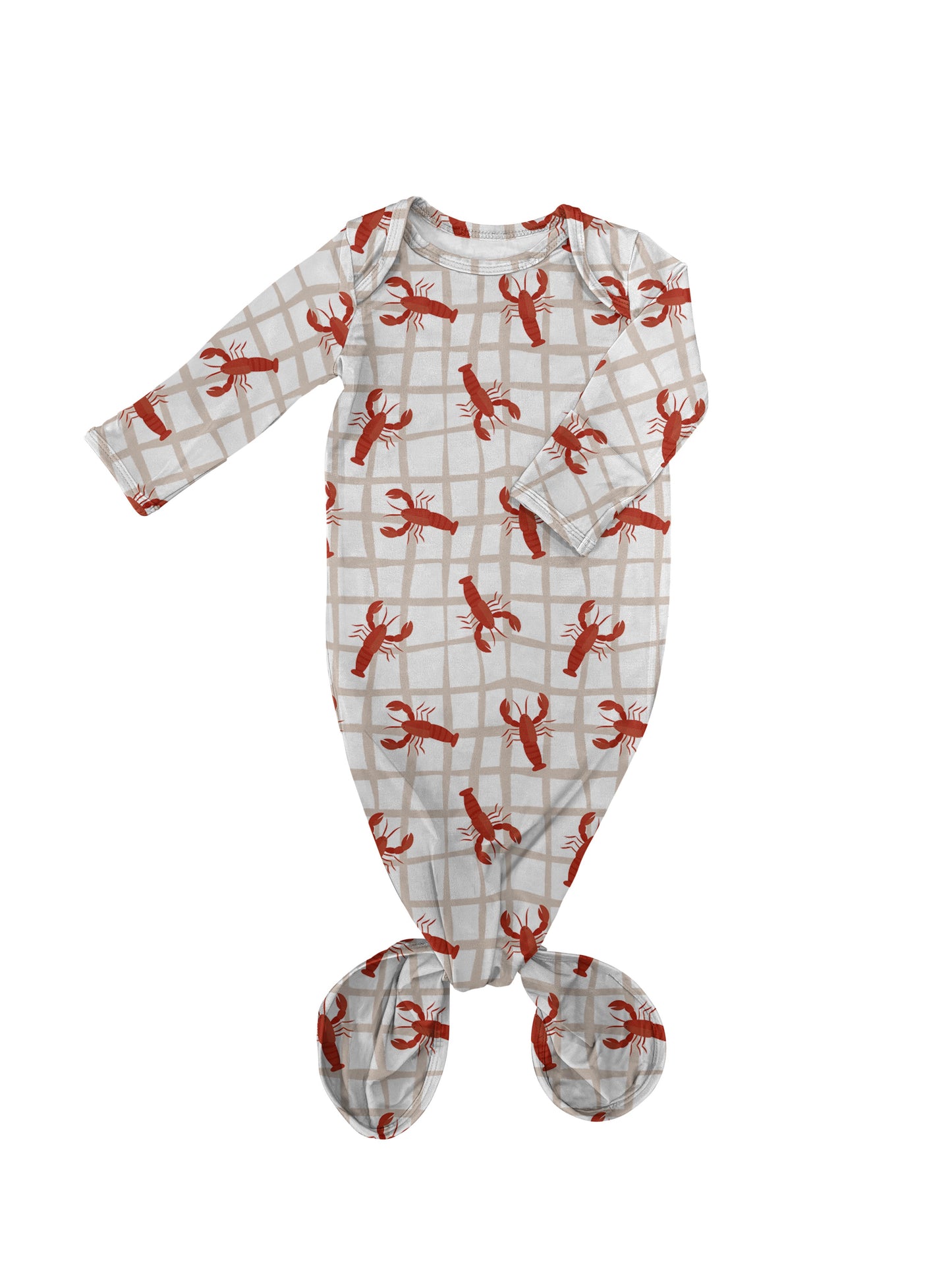 Knotted Infant Gown - Crawfish