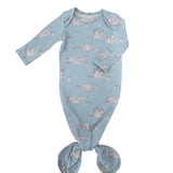 Knotted Infant Gown - Stork (Blue)