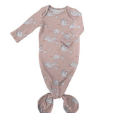 Knotted Infant Gown - Stork (Pink)