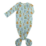 Knotted Infant Gown - Boots & Stars (0-3 mo)