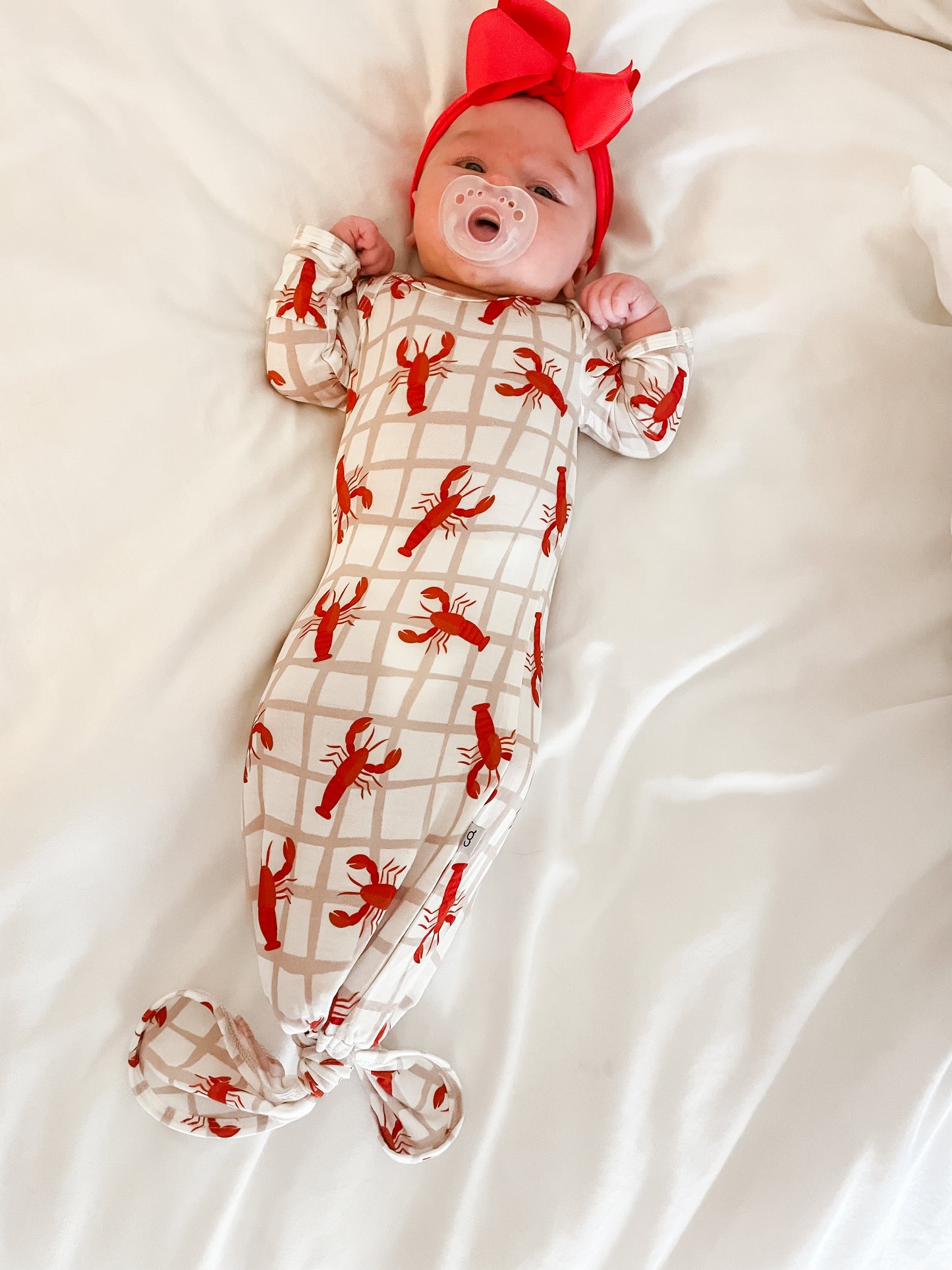 Knotted Infant Gown - Crawfish