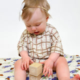 T-shirt Onesie - Tan Wavy Plaid (FINAL SALE)