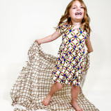 Short Sleeve Pocket Dress - Quilt Pink (FINAL SALE)
