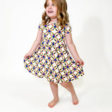 Short Sleeve Pocket Dress - Quilt Pink (FINAL SALE)