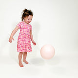Short Sleeve Pocket Dress - Pink Wavy Plaid (FINAL SALE)
