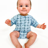 T-shirt Onesie - Blue Wavy Plaid (FINAL SALE)