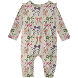 Long Sleeve Flutter Romper- Bows