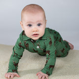 Long Sleeve Polo Romper - Whitetail Deer