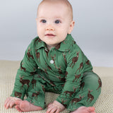 Long Sleeve Polo Romper - Whitetail Deer