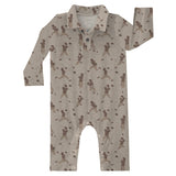 Long Sleeve Polo Romper- Football (FINAL SALE)