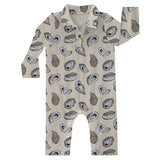 Long Sleeve Polo Romper- Oysters